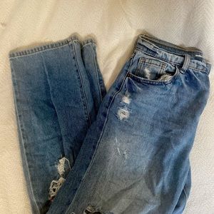 Lightly used ripped boyfriend jeans